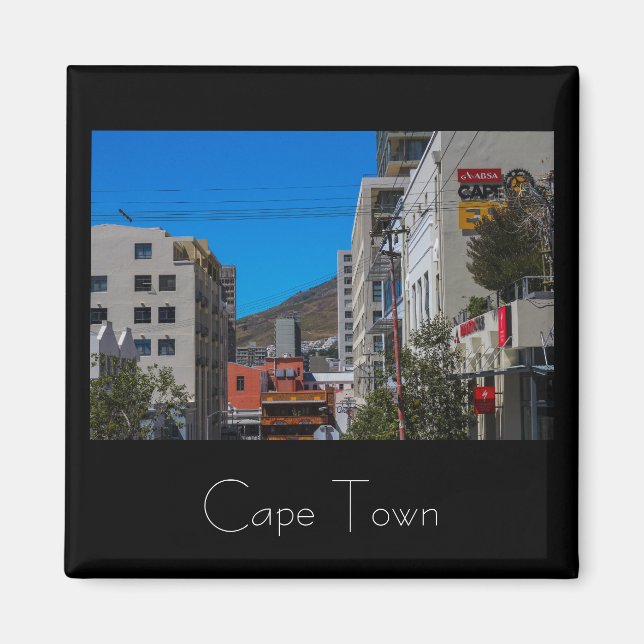 Cape Town South Afrika Cityscape Street Magnet (Framsidan)