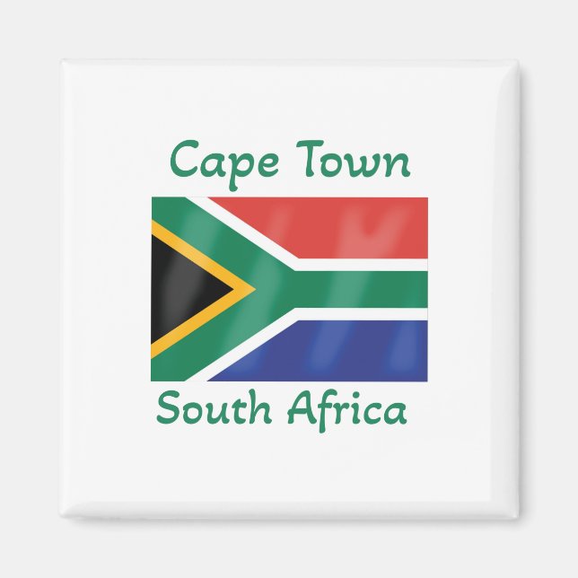Cape Town South Afrika Flagga Magnet (Framsidan)
