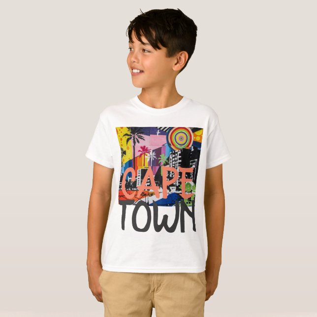 Cape Town South Afrika Graffiti shirt, Boy's 2 T-shirt (Hel framsida)