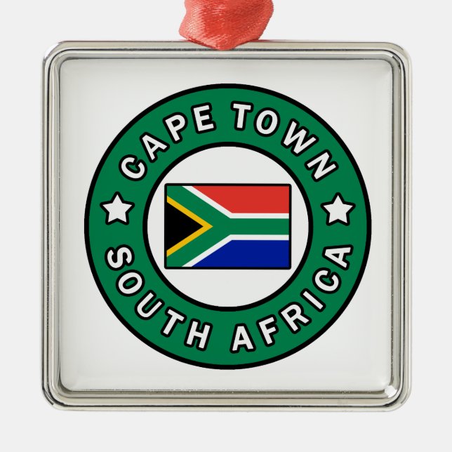 Cape Town South Afrika Julgransprydnad Metall (Framsidan)