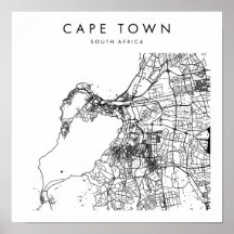 Cape Town South Afrika Minimum Modern Street Karta