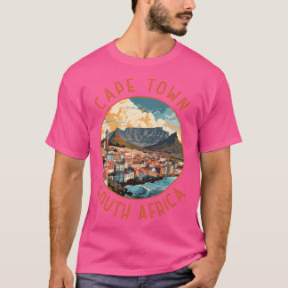 Cape Town South Afrika Retro Distress Circle T Shirt