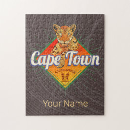 Cape Town South Afrika Retro Leopard Vintage Pussel