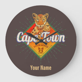 Cape Town South Afrika Retro Leopard Vintage Stor Klocka