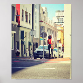 Cape Town South Afrika Street View Cityscape Poster
