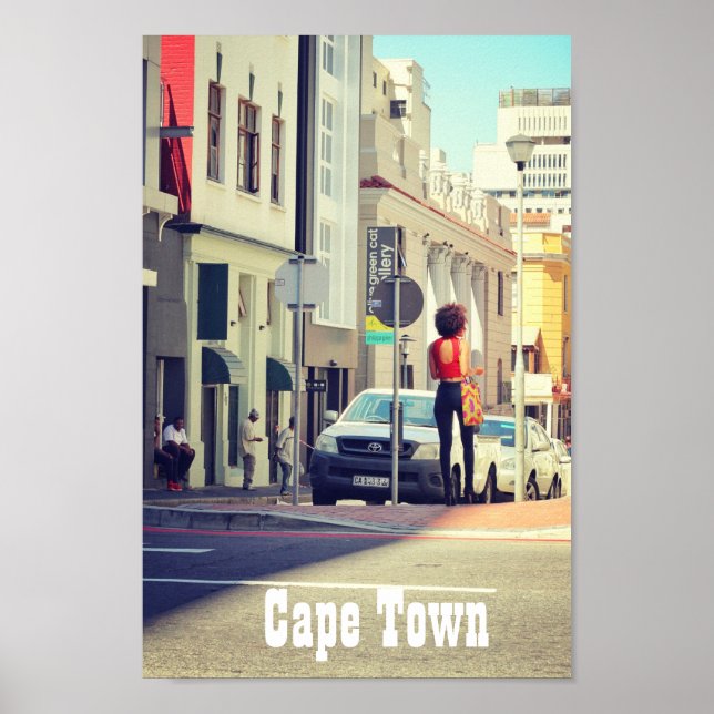 Cape Town South Afrika Street View Cityscape Poster (Framsidan)