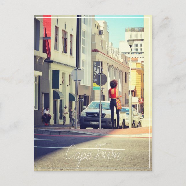 Cape Town South Afrika Street View Cityscape Vykort (Framsida)