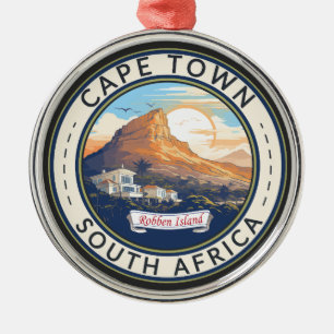 Cape Town South Afrika Travel Art Badge Julgransprydnad Metall