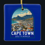 Cape Town South Afrika Travel Art Vintage<br><div class="desc">Kapstadens retro-vektorresedesign. Kapstaden är en hamnstad på sydvästra kusten i södra Afrikan,  på en peninsula under det påtvingade Bord-berget.</div>