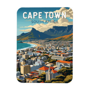 Cape Town South Afrika Travel Art Vintage Magnet