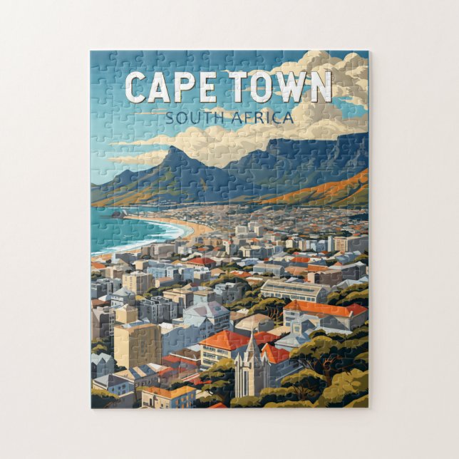 Cape Town South Afrika Travel Art Vintage Pussel (Vertikal)