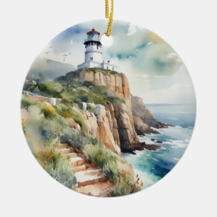 Cape Town South Afrika Watercolor Julgransprydnad Keramik