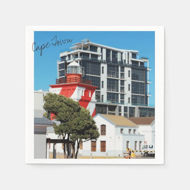 Cape Town stadsbild Röd fyr Pappersservett (Framsidan)