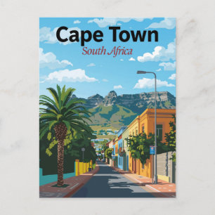 Cape Town Sydafrika Färgrik gata Vykort