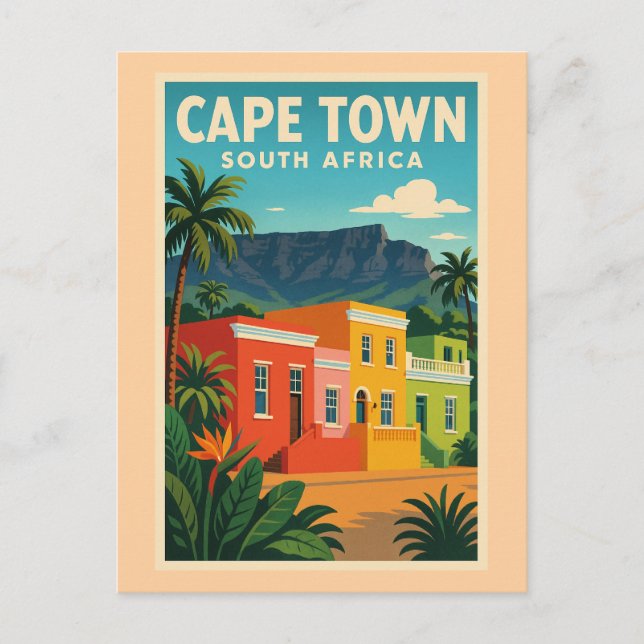 Cape Town, Sydafrika resaffisch, Vykort (Framsida)