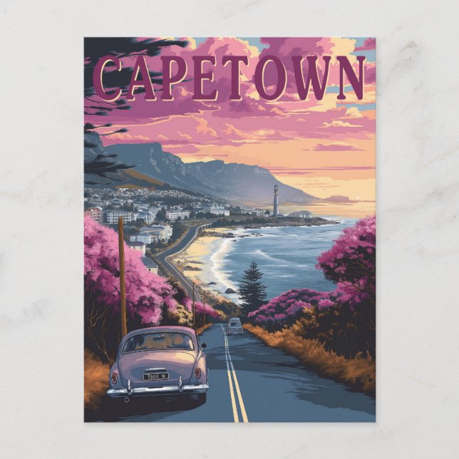 Cape Town, Sydafrika Resor i Retrostil Vykort (Framsida)