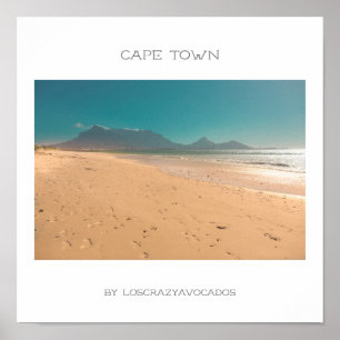 Cape Town Table Mountain Beach Ocean Affisch