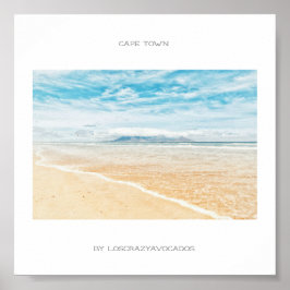 Cape Town Table Mountain Beach Ocean Affisch