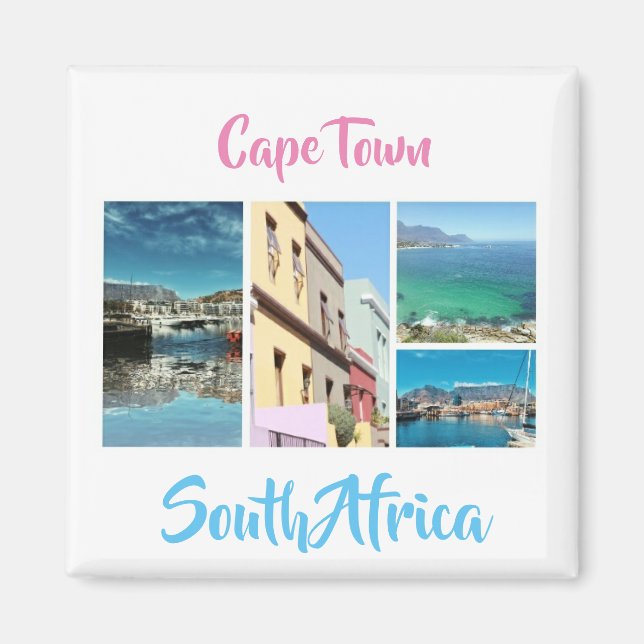 Cape Town Table Mountain Collage Magnet (Framsidan)