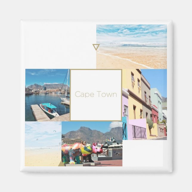 Cape Town Table Mountain Collage Pastell Magnet (Framsidan)