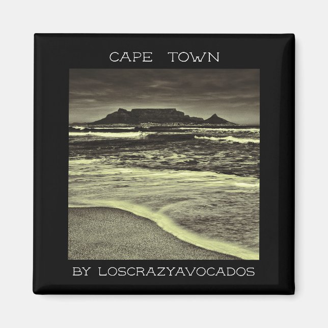 Cape Town Table Mountain Havsvågor Strand Magnet (Framsidan)