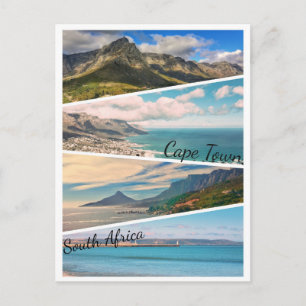 Cape Town Table Mountain Ocean Collage Vykort