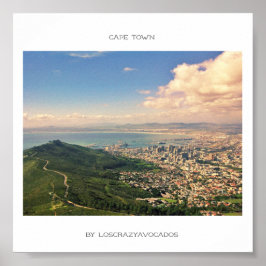 Cape Town Table Mountain Ocean Hamn Utsikt Affisch