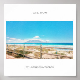 Cape Town Table Mountain Strand Ocean View Affisch