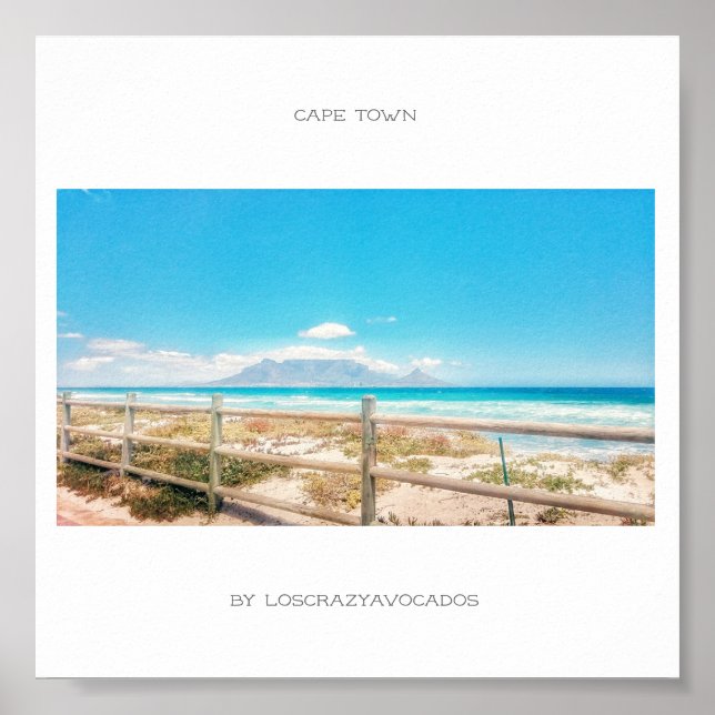 Cape Town Table Mountain Strand Ocean View Affisch (Framsidan)