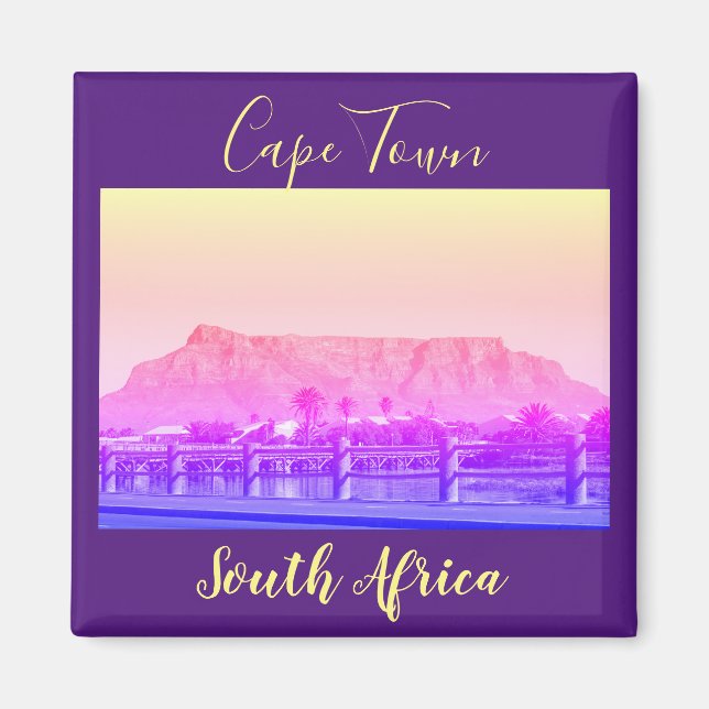 Cape Town Table Mountain Utsikt Landskapsmagnet Magnet (Framsidan)