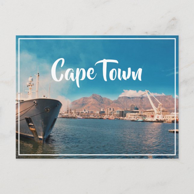 Cape Town Table Mountain Waterfront Harbour Vykort (Framsida)