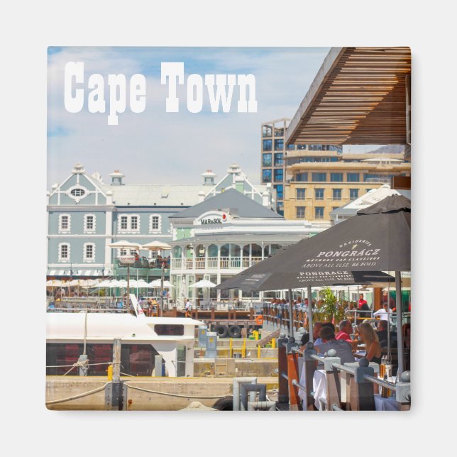 Cape Town Table Mountain Waterfront Stadssiluett Magnet (Framsidan)