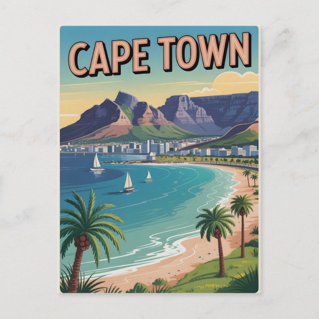 Cape Town vintage Vykort (Framsida)