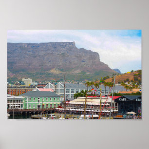 Cape Town Waterfront Area Cityscape South Afrika Poster