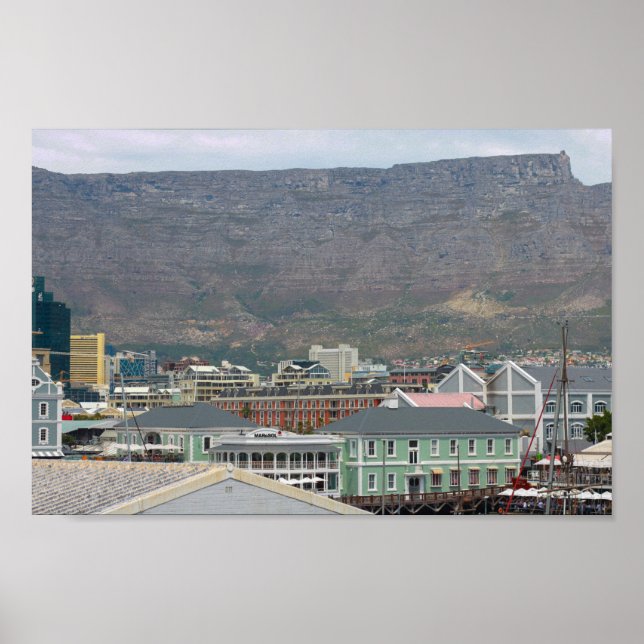 Cape Town Waterfront Area Cityscape South Afrika Poster (Framsidan)