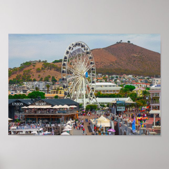 Cape Town Waterfront Area Cityscape South Afrika Poster (Framsidan)