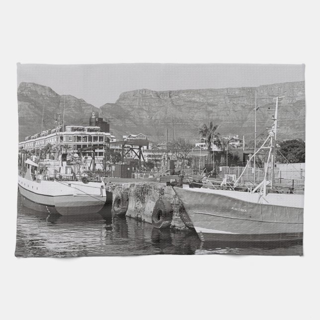 Cape Town Waterfront Bord Mountain South Afrika Kökshandduk (Horisontell)
