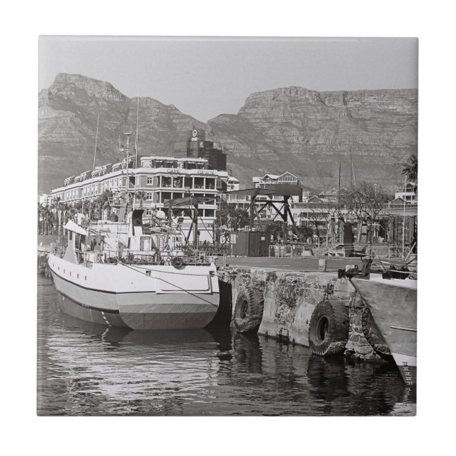 Cape Town Waterfront Harbor Bord Mountain Kakelplatta (Framsidan)