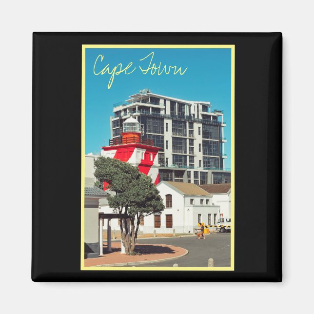Cape Town ZA South Afrika Lighthouse Magnet (Framsidan)