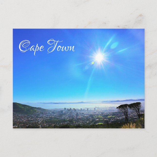 Cape Town ZA South Afrika Ocean Cityscape Vykort (Framsida)