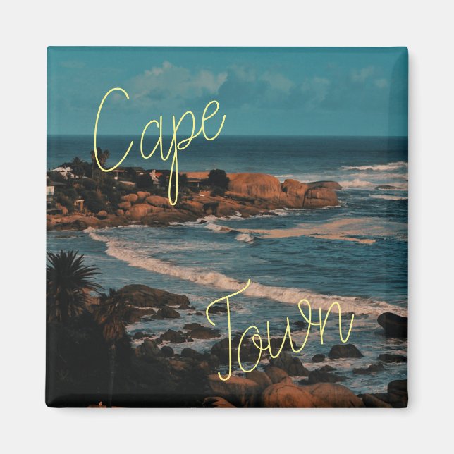 Cape Town ZA South Afrika Ocean Panorama Magnet (Framsidan)