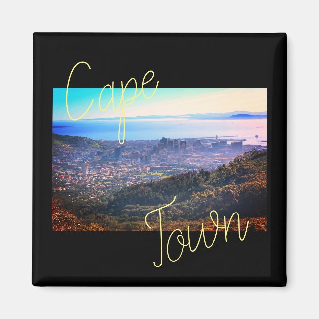 Cape Town ZA South Afrika Ocean Panorama Magnet (Framsidan)