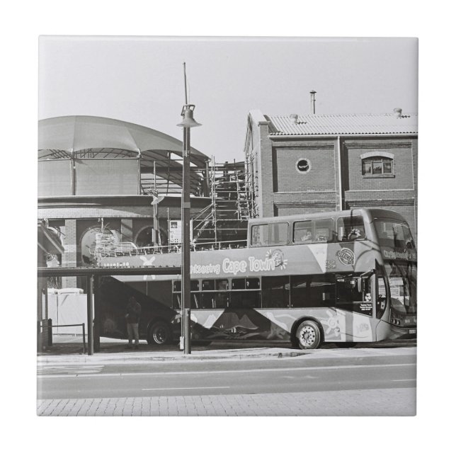 Cape Town ZA South Afrika Waterfront Buss Kakelplatta (Framsidan)