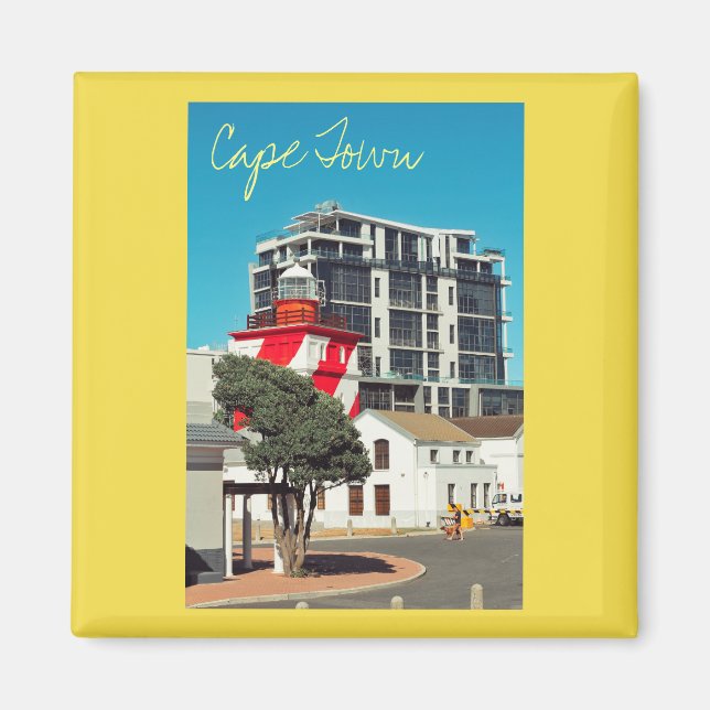 Cape Town ZA Sydafrika fyr Magnet (Framsidan)