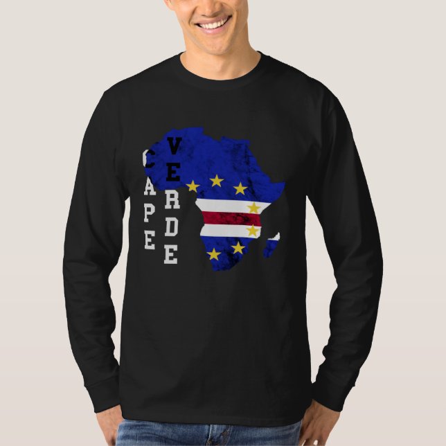 Cape Verde Map Cape Verdian Roots Archipelago Isla T Shirt (Framsida)
