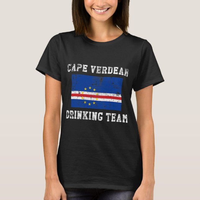Cape Verdean Drinking Team Funny T Shirt (Framsida)