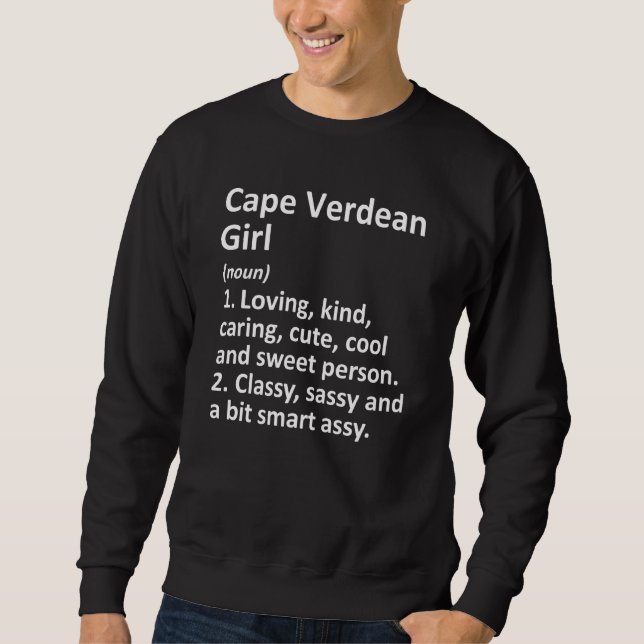 CAPE VERDEAN GIRL CAPE VERDE Gift Funny Land Ho Lång Ärmad Tröja (Framsida)