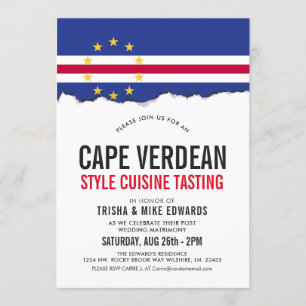 Cape Verdean Thned-Cuisineet Party Flagga Inbjud Inbjudningar