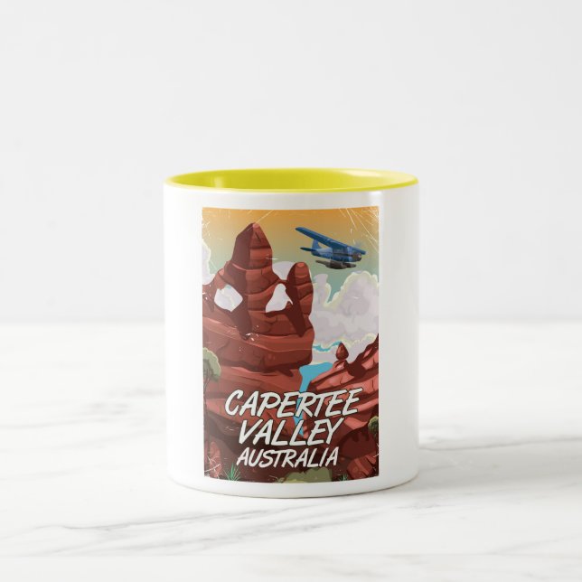 Capertee Valley Australia-reseaffisch Två-Tonad Mugg (Center)