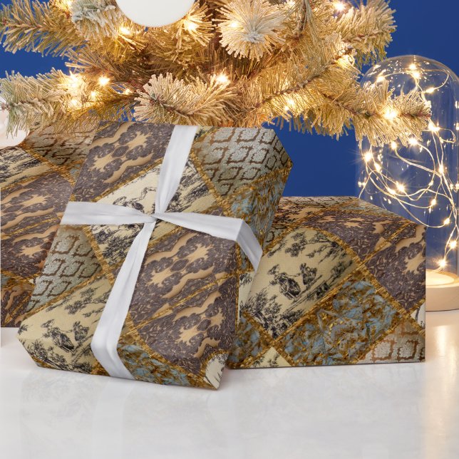 Capetian Elegant Quilt No. 5 Fransk ToileT Presentpapper (Helgdagar)